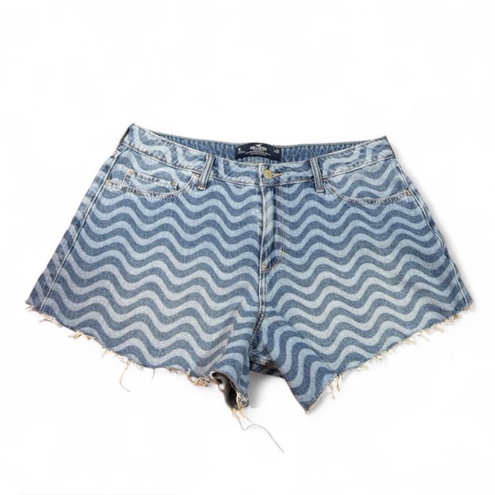 Hollister High Rise Vintage Baggy Wavy Denim Shorts Size 15